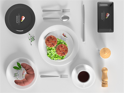 陶瓷餐具盘子碗筷子碟子PS智能样机贴图VI展示效果图PSD设计素材