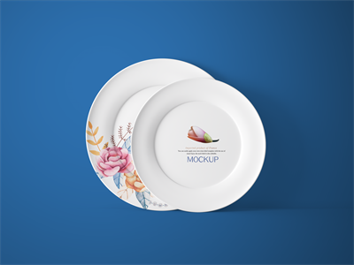 陶瓷餐具盘子碗筷子碟子PS智能样机贴图VI展示效果图PSD设计素材