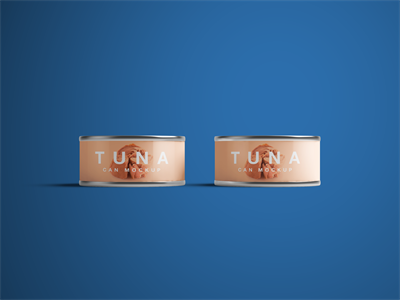 铁罐头包装样机贴图鱼类食品熟食调料易拉罐样机效果图PS素材智能对象