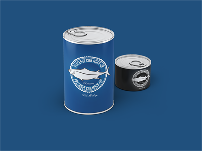 铁罐头包装样机贴图鱼类食品熟食调料易拉罐样机效果图PS素材智能对象