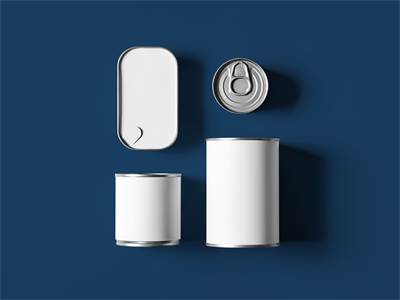 铁罐头包装样机贴图鱼类食品熟食调料易拉罐样机效果图PS素材智能对象