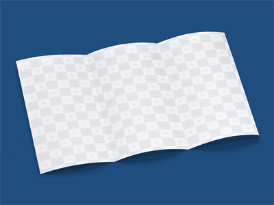 折页宣传册宣传单长方形三折页效果图展示贴图样机PSD设计素材