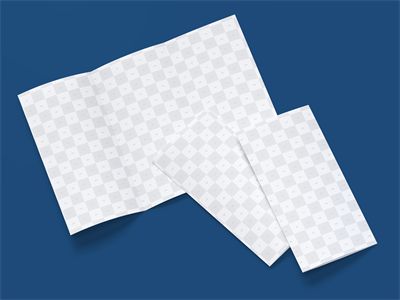 折页宣传册宣传单长方形三折页效果图展示贴图样机PSD设计素材