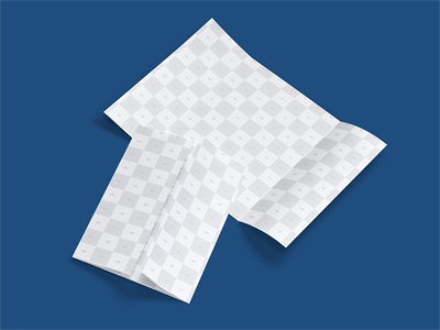 折页宣传册宣传单长方形三折页效果图展示贴图样机PSD设计素材