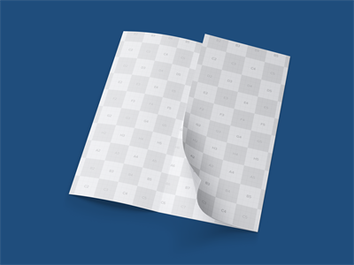 折页宣传册宣传单长方形三折页效果图展示贴图样机PSD设计素材