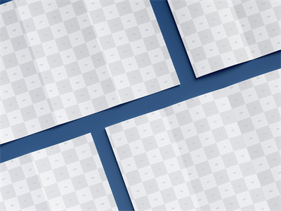 折页宣传册宣传单长方形三折页效果图展示贴图样机PSD设计素材