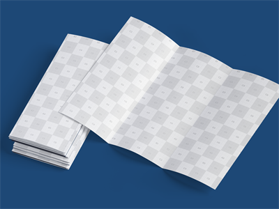 折页宣传册宣传单长方形三折页效果图展示贴图样机PSD设计素材