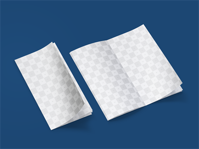 折页宣传册宣传单长方形三折页效果图展示贴图样机PSD设计素材