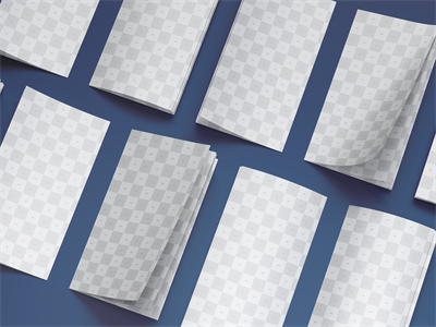 折页宣传册宣传单长方形三折页效果图展示贴图样机PSD设计素材