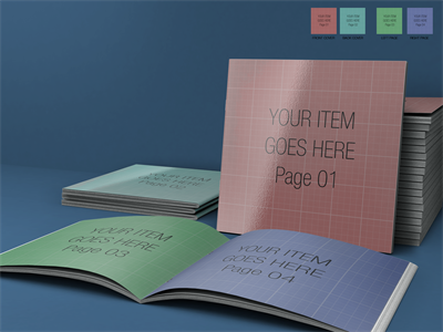 正方形画册杂志书籍样机