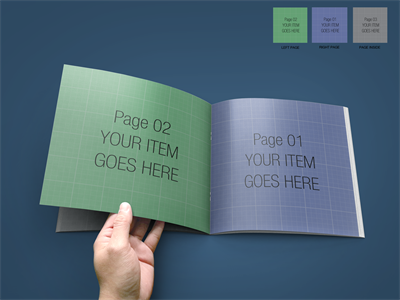 正方形画册杂志书籍样机