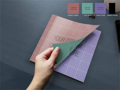 正方形画册杂志书籍样机