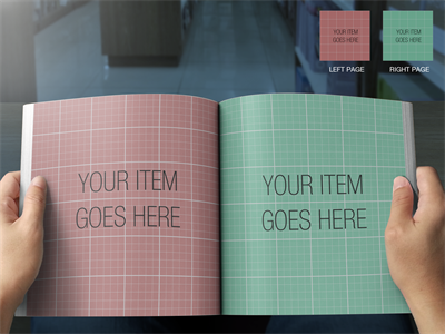 正方形画册杂志书籍样机