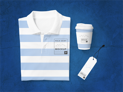 文创T恤短袖文化衫样机效果展示PSD源文件智能贴图设计素材标签吊牌咖啡杯