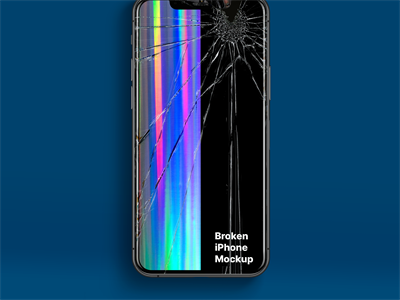 复古酸性样机破碎手机屏幕