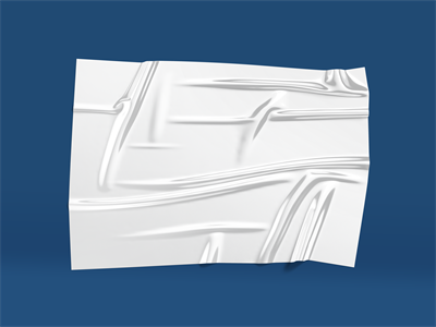 高级感透明皱纹塑料箔胶膜胶带海报效果图展示样机贴图设计素材