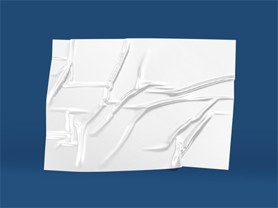 高级感透明皱纹塑料箔胶膜胶带海报效果图展示样机贴图设计素材