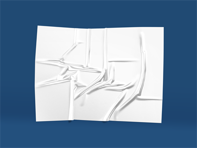 高级感透明皱纹塑料箔胶膜胶带海报效果图展示样机贴图设计素材