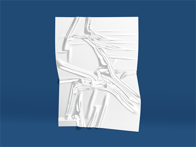 高级感透明皱纹塑料箔胶膜胶带海报效果图展示样机贴图设计素材