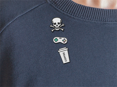 高品质珐琅金属胸针徽章样机素材PS智能贴图