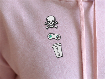 高品质珐琅金属胸针徽章样机素材PS智能贴图