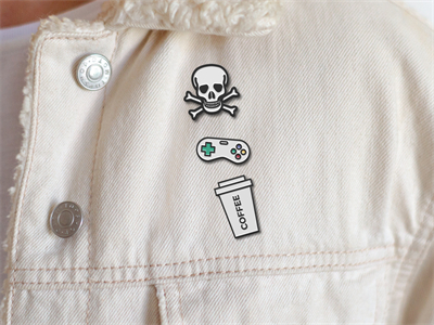 高品质珐琅金属胸针徽章样机素材PS智能贴图