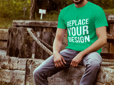 男T恤短袖T恤样机