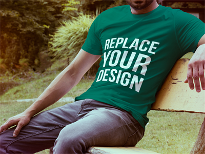 男T恤短袖T恤样机