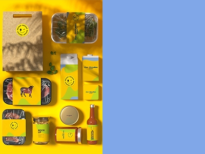 餐饮超市包装样机肉类包装毕设毕业设计作品logo展示