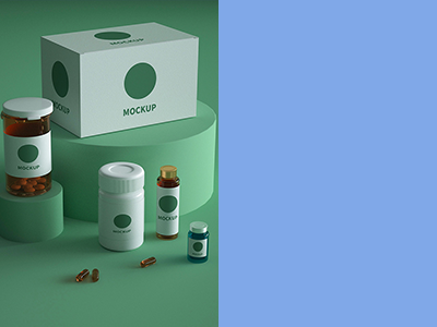 药品盒药品瓶样机