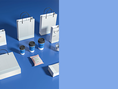 咖啡杯样机手提袋纸袋打包袋样机