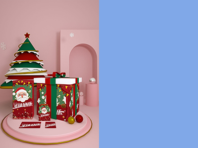 圣诞节包装盒样机