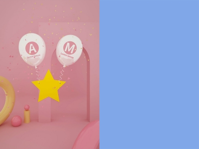 气球五角星背景