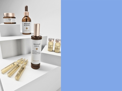 化妆品包装瓶样机玻璃瓶样机喷雾滴管