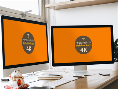 电脑屏幕样机WEB界面样机电脑场景苹果电脑