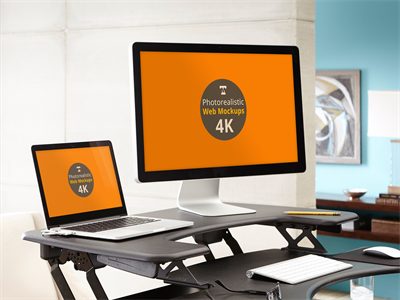 电脑屏幕样机WEB界面样机电脑场景苹果电脑