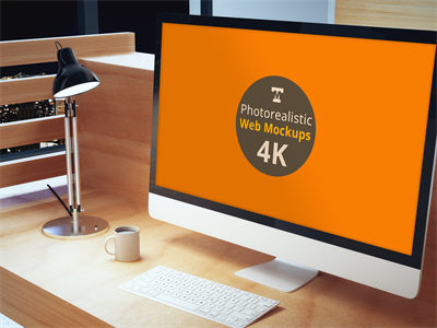 电脑屏幕样机WEB界面样机电脑场景苹果电脑