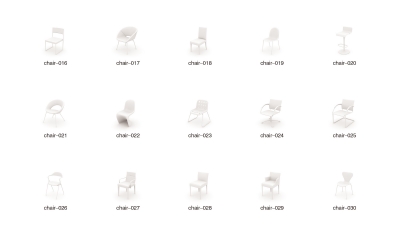 家具单体模型3D素材椅子凳子靠椅高脚椅办公椅休闲椅素材3ds,c4d,obj,fbx,max格式