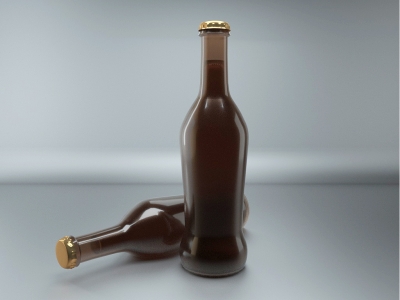 C4D格式玻璃瓶高脚杯红酒洋酒瓶包装样机模型工程源文件设计素材