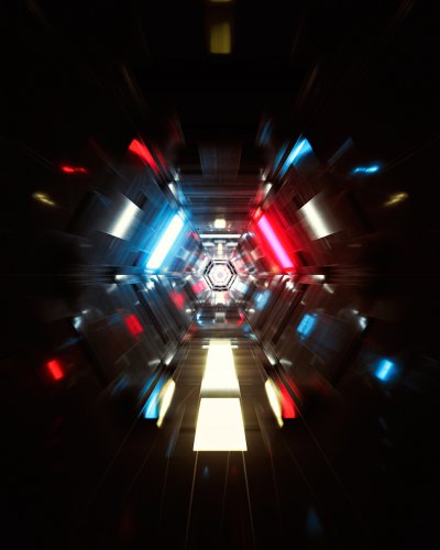 金属炫彩辉光效炫酷工业科幻机械科技未来3D模型工程模板C4D场景