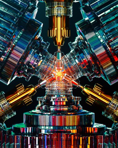 金属炫彩辉光效炫酷工业科幻机械科技未来3D模型工程模板C4D场景