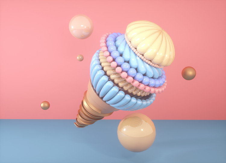 立体电商活动促销场景模型素材工程源文件LowPoly风格设计素材c4d