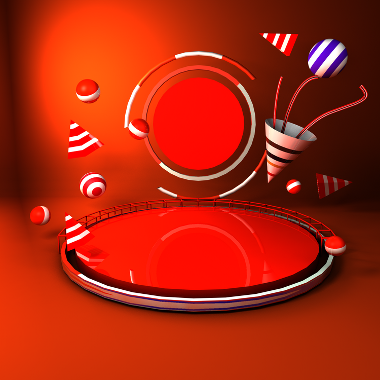 立体电商活动促销场景模型素材工程源文件LowPoly风格设计素材c4d