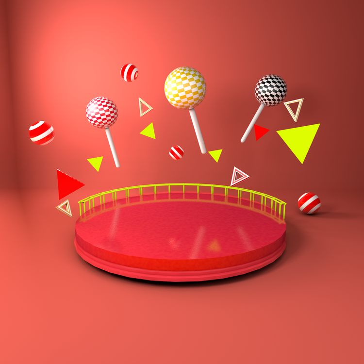 立体电商活动促销场景模型素材工程源文件LowPoly风格设计素材c4d