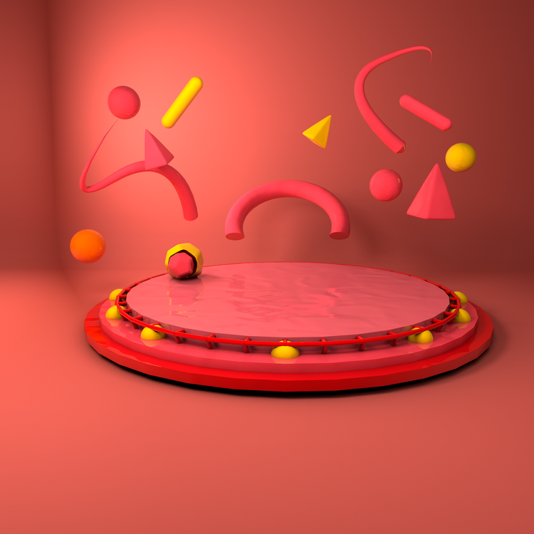 立体电商活动促销场景模型素材工程源文件LowPoly风格设计素材c4d