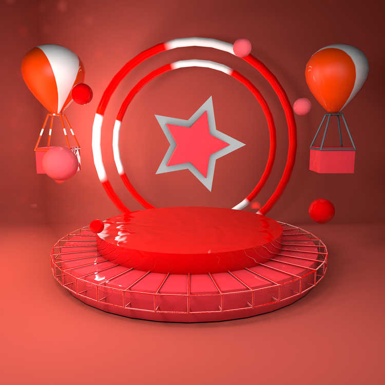 立体电商活动促销场景模型素材工程源文件LowPoly风格设计素材c4d