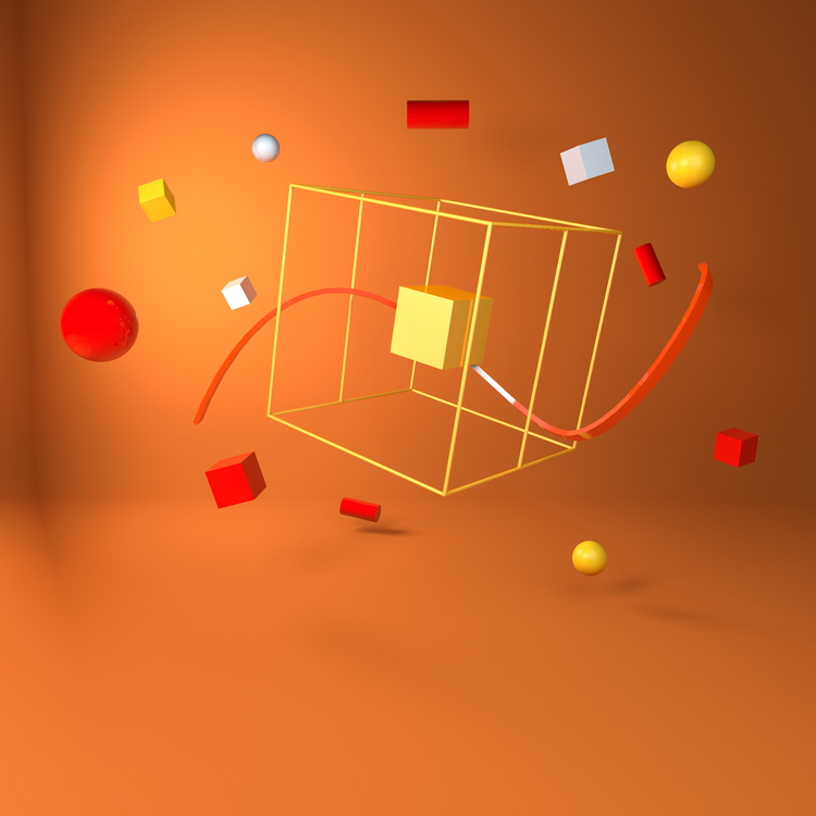 立体电商活动促销场景模型素材工程源文件LowPoly风格设计素材c4d