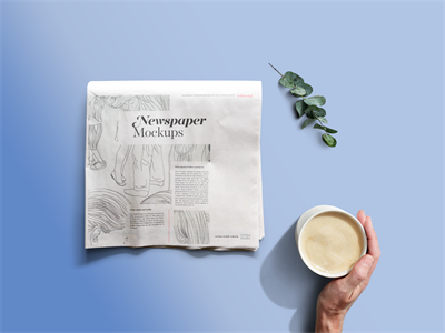 报纸广告场景效果图展示VI样机PS智能贴图设计素材