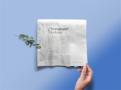 报纸广告场景效果图展示VI样机PS智能贴图设计素材