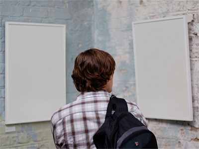 毕业设计艺术画展样机贴图场景效果图橱窗海报广告提案PS设计素材